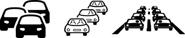 Traffic jam icon on white background - Vector, Image