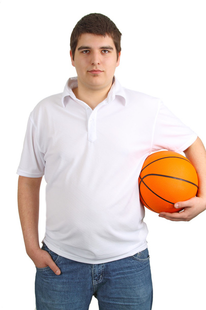 Young man with basketball - Valokuva, kuva