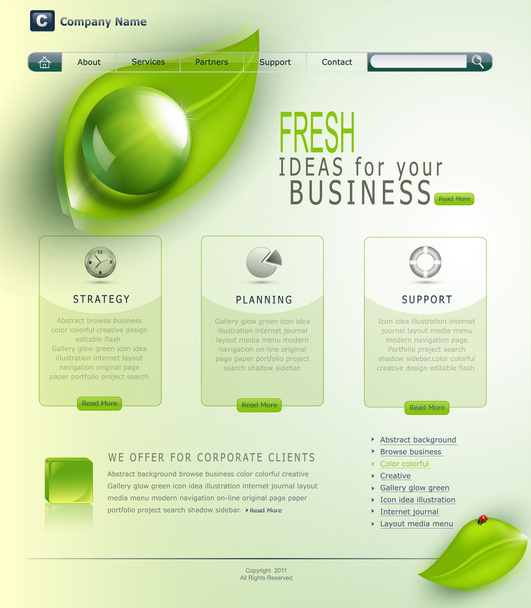 Vector green website - Διάνυσμα, εικόνα