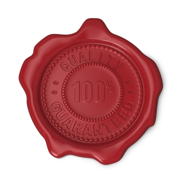 Selo de cera garantida de qualidade vermelha
 - Foto, Imagem