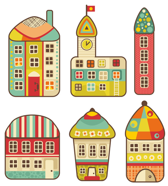 Collection of cute houses. - Vettoriali, immagini