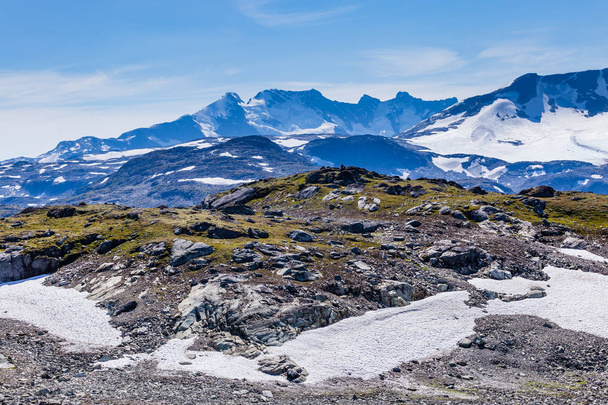 Pohled Sógnefjellshytta na střeše Norska - Fotografie, Obrázek
