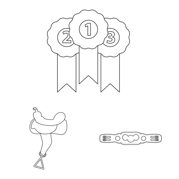 Vector design of horseback and equestrian icon. Collection of horseback and horse stock symbol for web. - Vector, Image