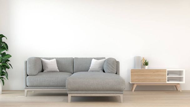 sofá de la pared de la maqueta delante de la pared vacía amarilla 3d que renderiza el diseño moderno del hogar, elemento de la maqueta para la maqueta de la pared del diseño gráfico
 - Foto, imagen