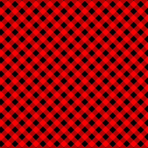 Gingham seamless red and black pattern. Texture from squares for plaid, tablecloths, clothes, shirts, dresses, paper, bedding, blankets, quilts and other textile products. Vector illustration EPS 10 - Vector, Image