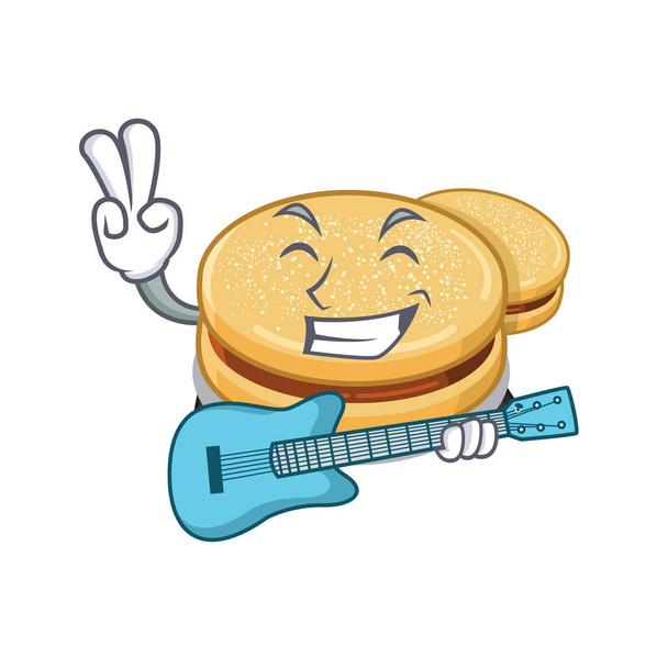 With guitar alfajores are baked in character ovens - Vetor, Imagem