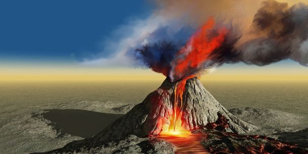 Humo de volcán
 - Foto, imagen
