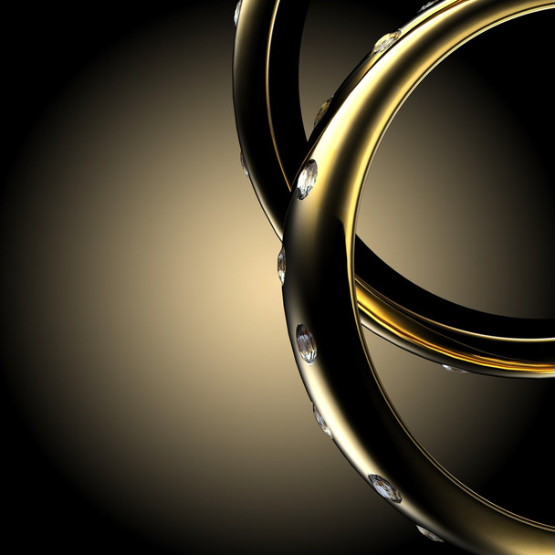 Золотое свадебное кольцо с бриллиантом. Символ праздника
 - Фото, изображение