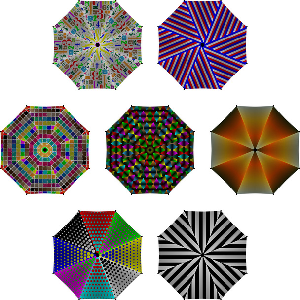deštníky s různými vzory - Vektor, obrázek