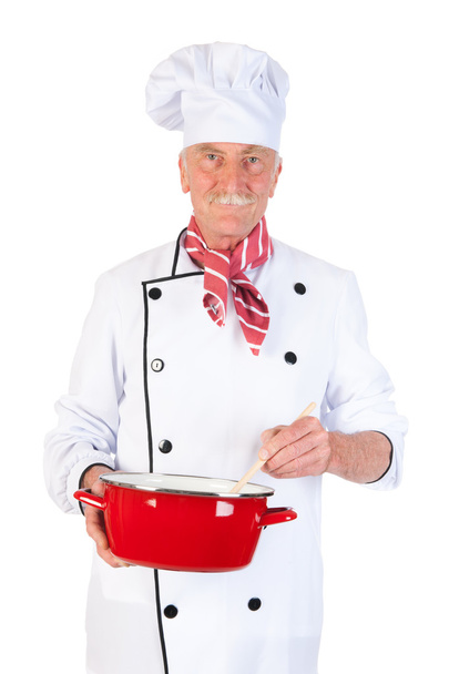 Cook stirring in the pan - Foto, Imagem