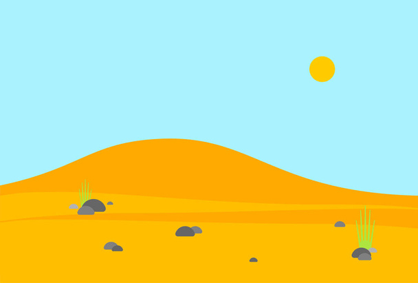 Woestijn landschap cartoon. Zand Golf achtergrond. vector illustrat - Vector, afbeelding