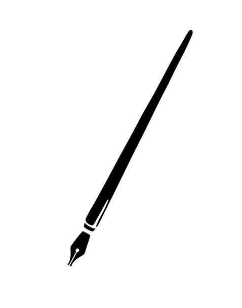 Retro-Feder-Stift-Symbol. Symbol für Schrift und Kalligraphie. - Vektor, Bild