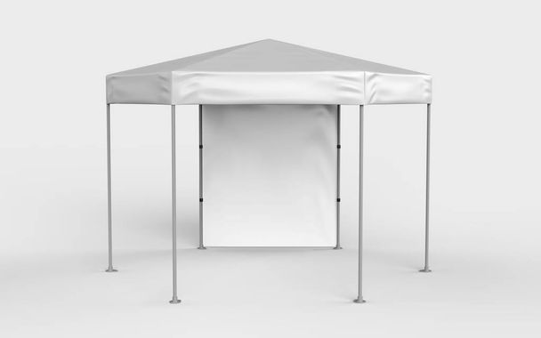 Promotional Six Sides Advertising Outdoor Event Trade Show Canopy table Tent Mobile Marquee. Mock Up, Template. 3d render Illustration. - Photo, Image