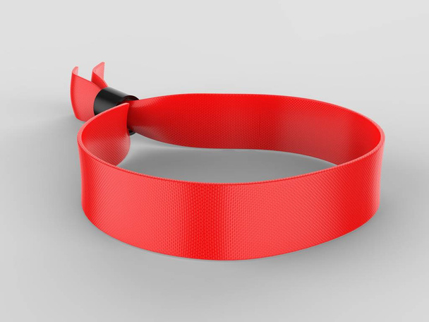 Blank fabric wristband for mock up design. 3d render illustration - Photo, Image