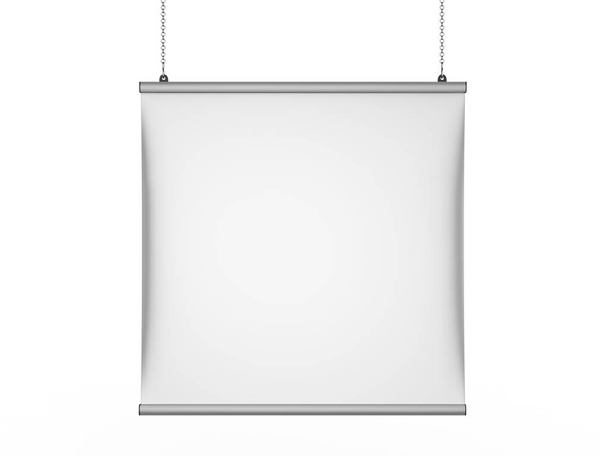 Cintre d'affiche de bannière de plafond de poignée de pression en aluminium, cintre d'affiche suspendu. Illustration de rendu 3D
. - Photo, image