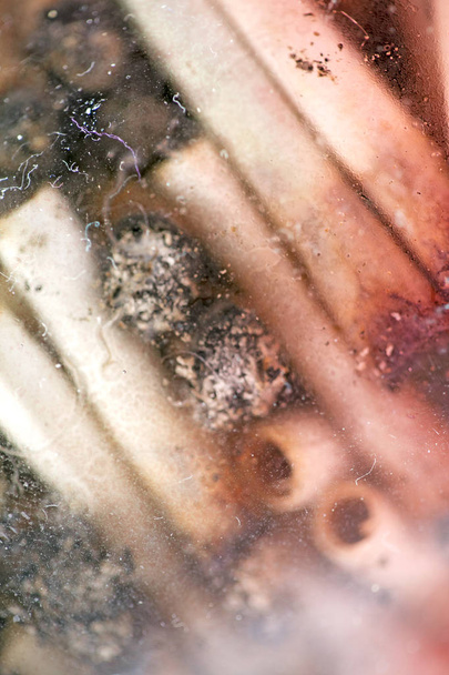 Cinzas e junta-se de cannabis medicinal em fundo macro vidro
  - Foto, Imagem