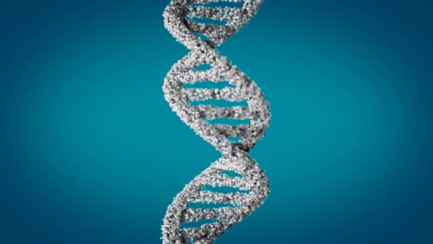 Kod DNA. Streszczenie 3D wielokątne szkieletu molekuła Spirala DNA. Animacja pętli. - Materiał filmowy, wideo