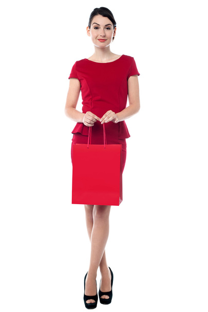 Pretty woman with a shopping bag - Фото, изображение
