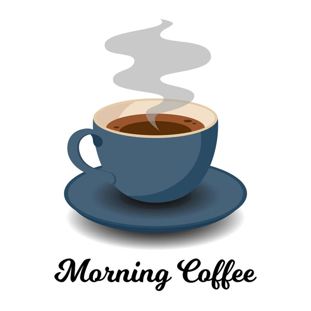 Beautiful Card with the Cup of Coffee and Lettering - Vector, Image