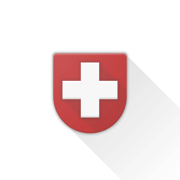 φωτεινό εικονίδιο Ελβετικής σημαίας, απεικόνιση διάνυσμα - Διάνυσμα, εικόνα