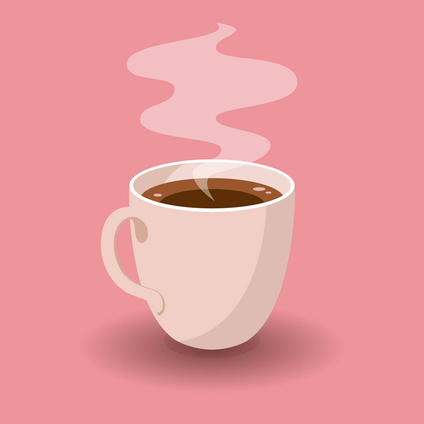 Cup of Fresh Coffee Card. Vector Illustration. - Vector, Image