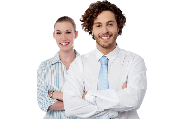 Confident looking young business couple - Foto, Imagen