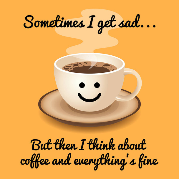 Картка з чашкою свіжої кави вранці - Вектор, зображення