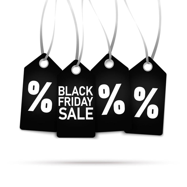 hang tags with text for BLACK FRIDAY - Vector, Image