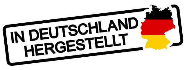 zwarte stempel met tekst geproduceerd in Duitsland - Vector, afbeelding