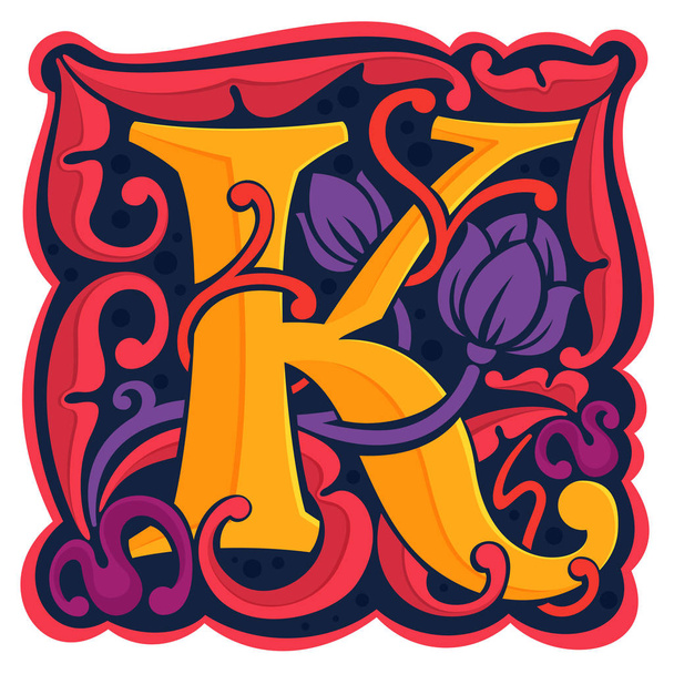 K lettre coloré antique gothique logo initial
. - Vecteur, image