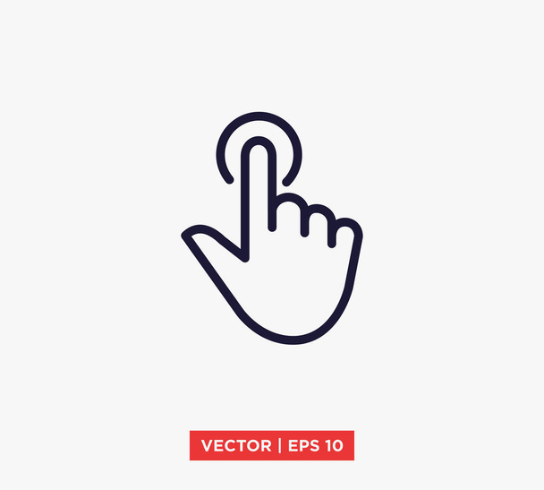 Hand Touch Icon Vector Illustration - Vector, Image