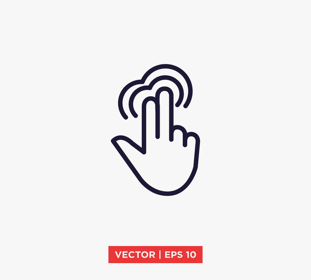 Ilustração do vetor do ícone do toque da mão
 - Vetor, Imagem