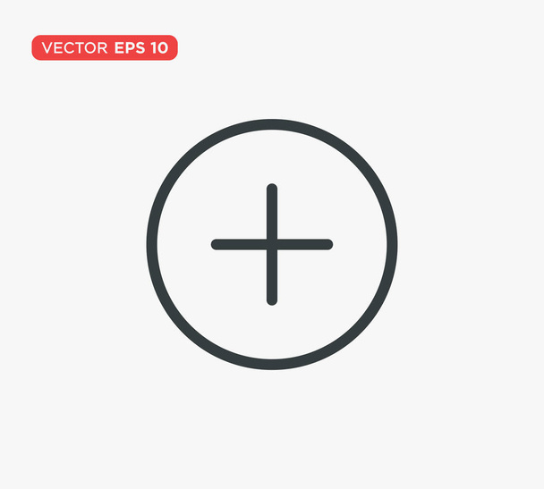 Plus Icon Flat Vector Illustration - Vector, Image