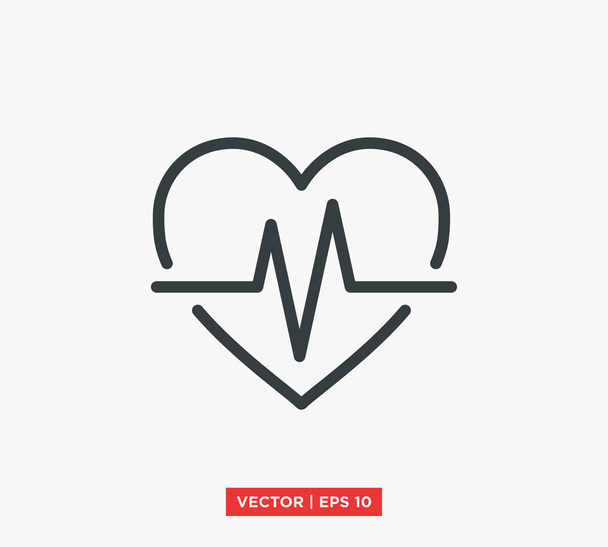 Pulse Heartbeat Icona vettoriale Illustrazione
 - Vettoriali, immagini
