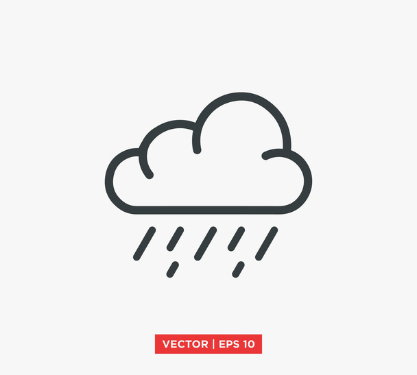 векторная иллюстрация иконок дождя - Вектор,изображение