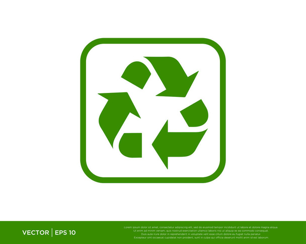 Sinal de reciclagem Símbolo Ícone Vector
 - Vetor, Imagem