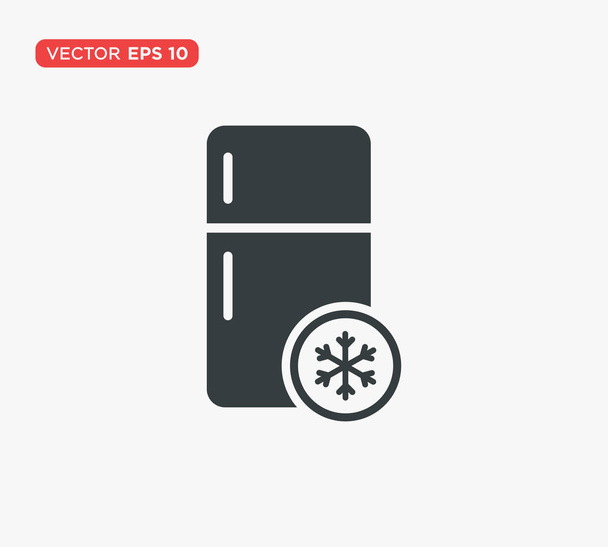 Refrigerator Icon Flat Vector Illustration - Vector, Image