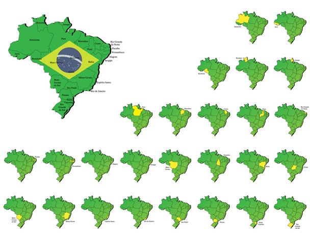 Province del Brasile mappe
 - Vettoriali, immagini