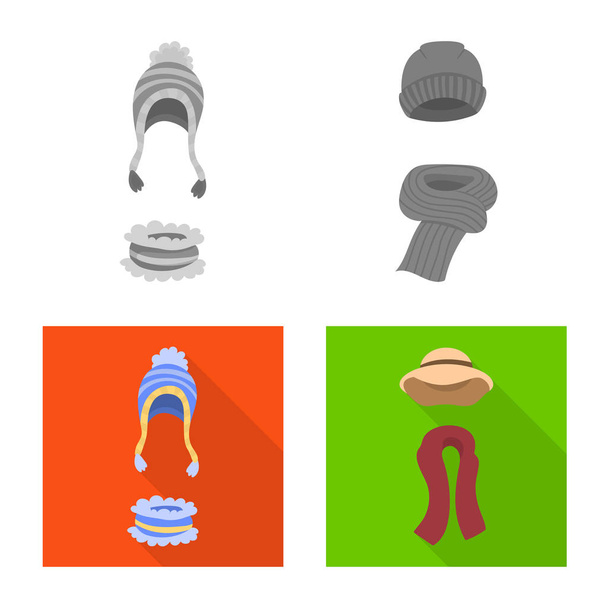 Vector illustration of clothes and texture sign. Set of clothes and weather vector icon for stock. - Вектор,изображение
