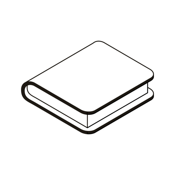 silueta knihy školy s bílým pozadím - Vektor, obrázek