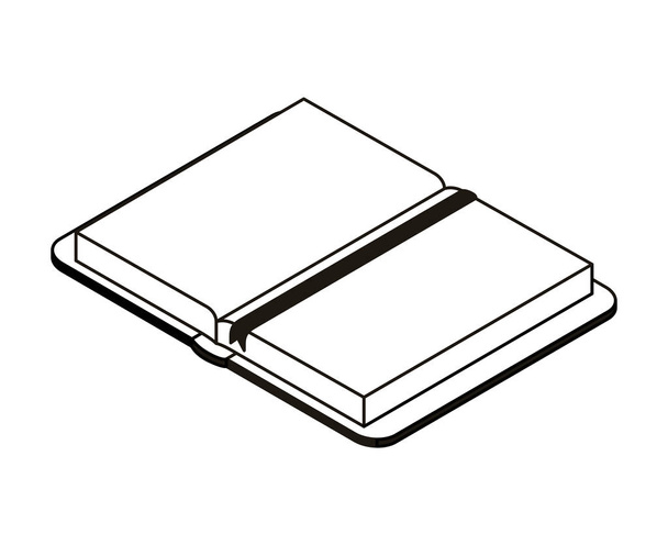 silhueta de livro de escola aberto com fundo branco
 - Vetor, Imagem