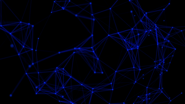 ψηφιακό δίκτυο πλέγμα αφηρημένο Web Link συνδέοντας τον διαδικτυακό διακομιστή σωματιδίων κυβερνοεπιστημών 4K - Πλάνα, βίντεο