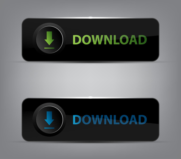 black download buttons - Vector, imagen
