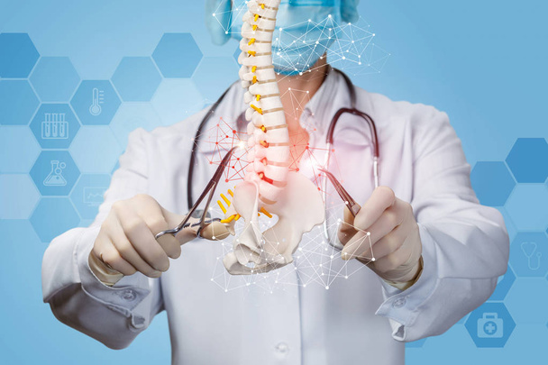 The concept of surgical treatment of the spine. - Photo, Image