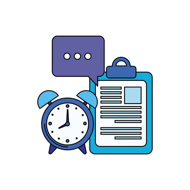 alarm clock with checklist icon - Vector, Image