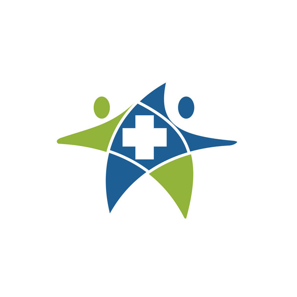 クロスヘルスケア医療ロゴアイコンシンボルエンブレム - ベクター画像