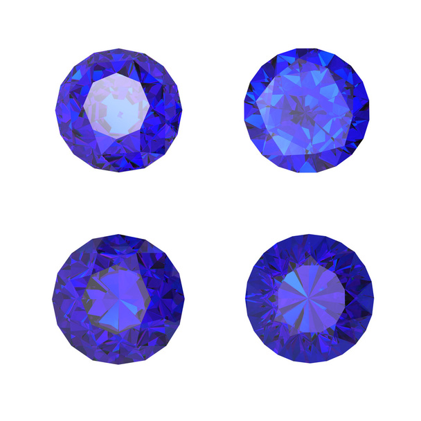 rund blauer Saphir - Foto, Bild