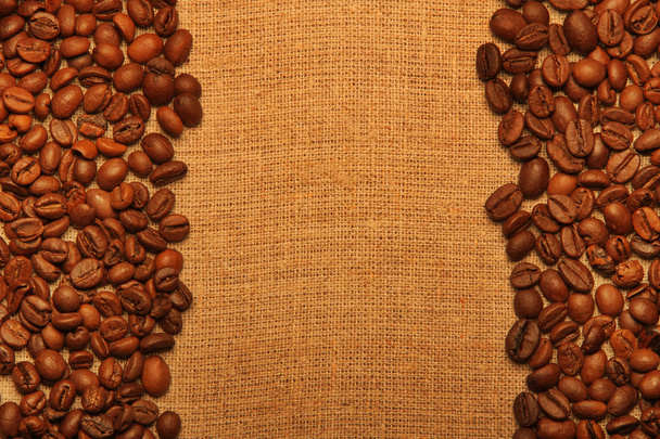 Coffee grains background with copy space - Fotoğraf, Görsel