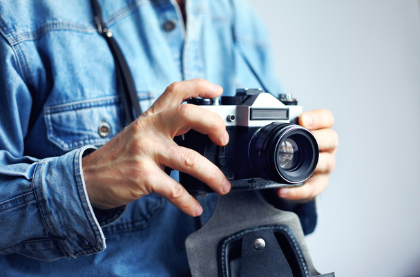 Image of reporter with film camera - Photo, Image