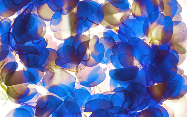 Streszczenie poziome tło-kwiaty tkaniny w przejrzystości - Zdjęcie, obraz